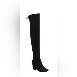 Unisa Sleek Black Quesia Over-the-Knee Boots